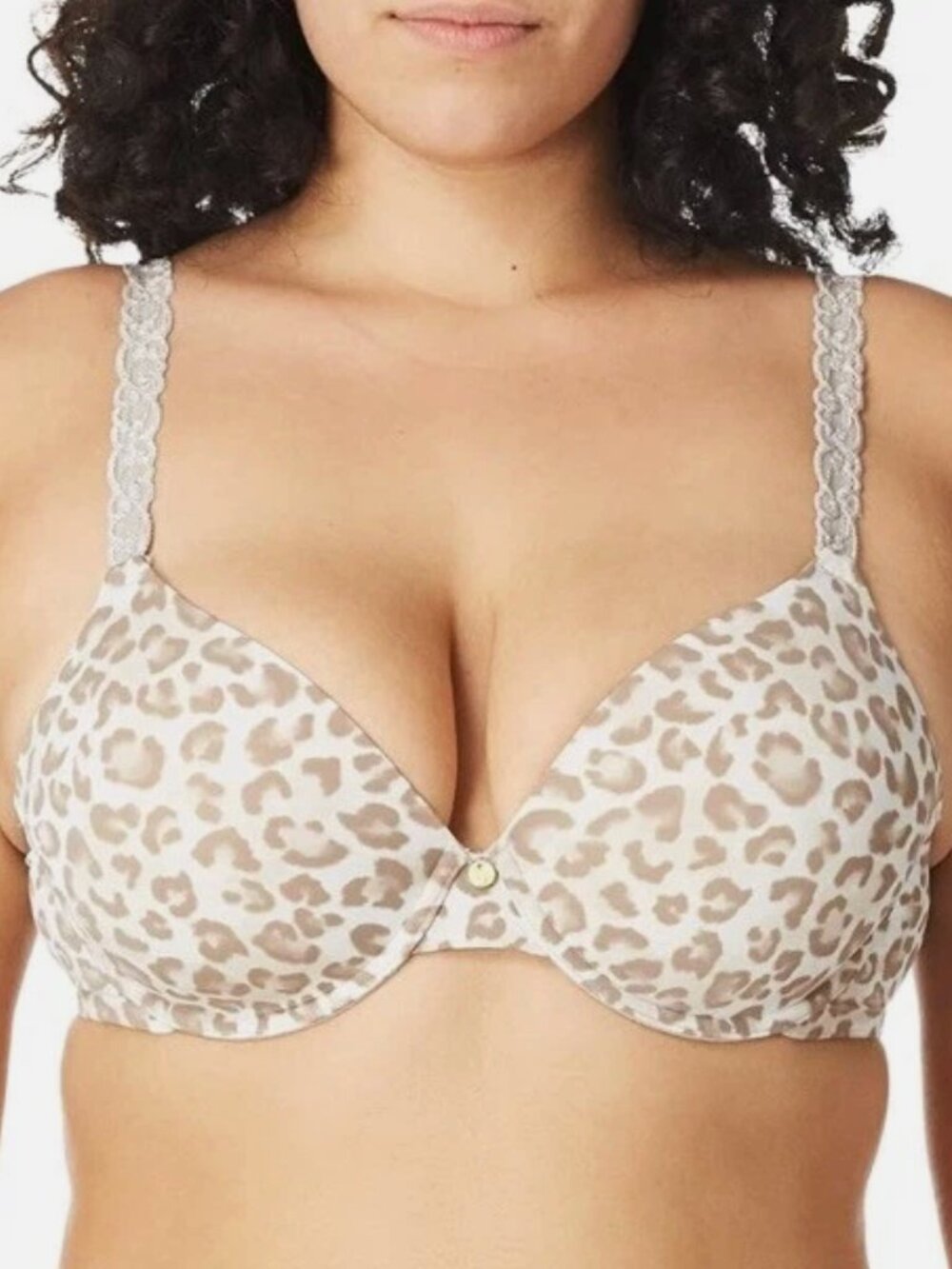 Natori 732080 Pure Luxe Custom Coverage Contour Underwire Bra Animal Print 34DDD